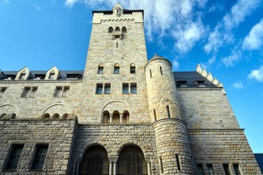 Polonya Poznan 'da tarihi bir kalenin taş yapısı.
