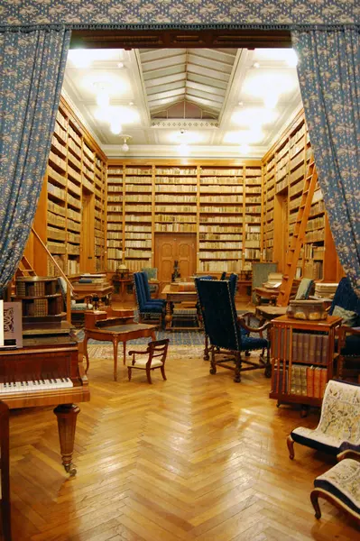 Sala Biblioteca Betliar Manor Eslováquia — Fotografia de Stock