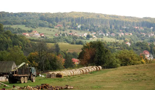 Pohled Vesnici Podzim — Stock fotografie