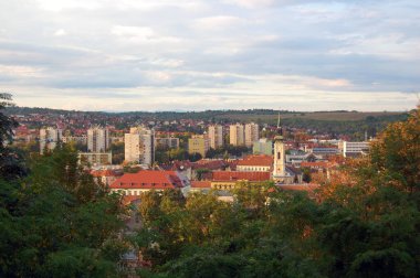 Macaristan 'ın Miskolc kentinin hava manzarası