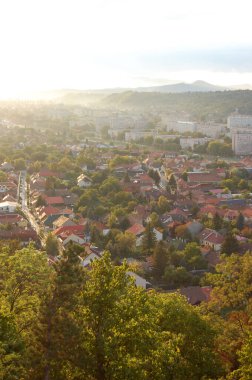 Macaristan 'ın Miskolc kentinin hava manzarası