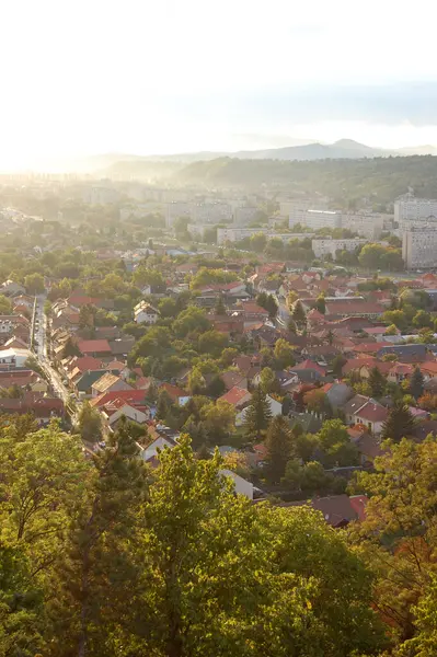 Вид Повітря Місто Мішкольц Угорщина Стокова Картинка