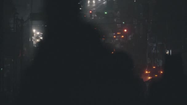 2022 Kiev Ucrania Tráfico Ciudad Por Noche Calle Ciudad Nocturna — Vídeos de Stock