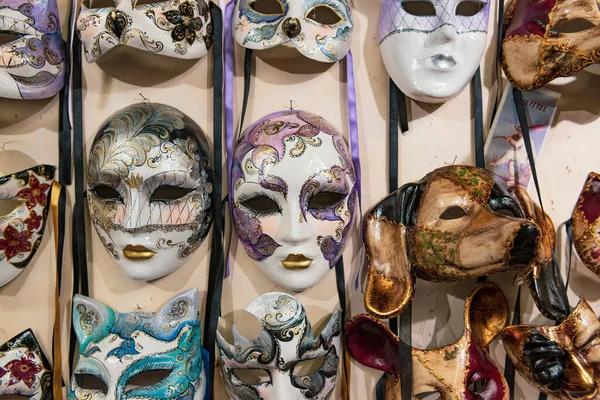Máscaras Venezianas Coloridas Loja Lembranças Veneza Itália — Fotografia de Stock