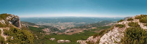 Удивительная Панорама Серра Дель Монсек Свободно Летающей Мекки Ажере Каталония — стоковое фото