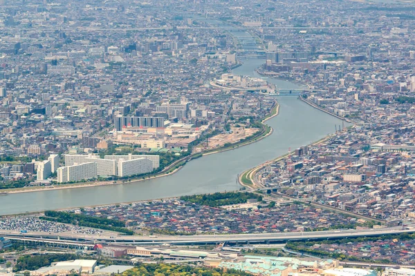 Vista Aérea Ciudad Tokio Con Río Puentes Rascacielos Autopistas — Foto de Stock