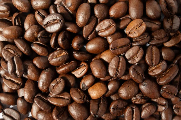 Frisch Geröstete Kaffeebohnen Hintergrund — Stockfoto
