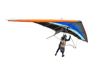 Uzanmış bacakları beyaz renkte komik planör pilotu.