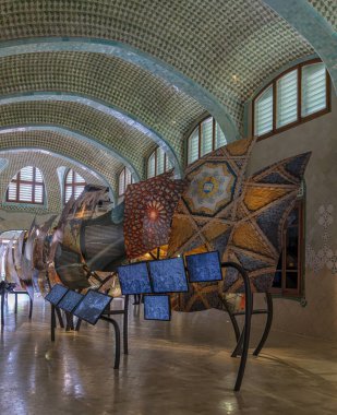 Santa Creu i Sant Pau Hastanesinin Tarihi Hastanesi, Barselona, Katalonya, İspanya,