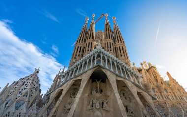 Antoni Gaudi 'den Sagrada Familia, Barselona, Katalonya, İspanya,