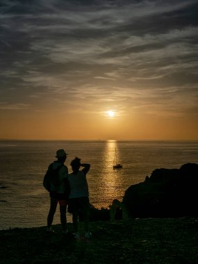 Sunset on the Atlantic Ocean in El Golfo, Lanzarote, Spain