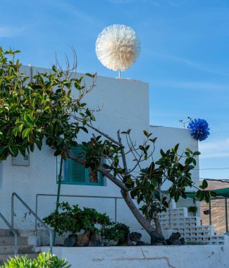 Decoration of recycled beverage bottles, Lanzarote, Canary Islands, Spain