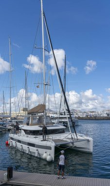Ships and yachts in Arrecife harbour, Lanzarote, Canary Islands, Spain
