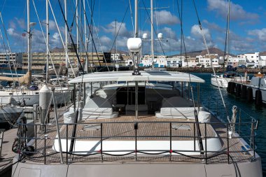 Ships and yachts in Arrecife harbour, Lanzarote, Canary Islands, Spain