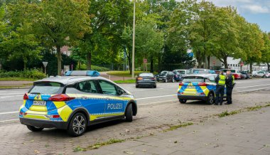 Hamburg police officers on duty