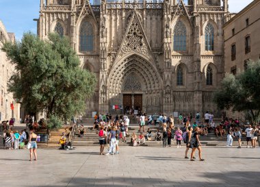 La Catedral de la Santa Creu Barri Gotik Bölgesi, Barcelona, Katalonya, İspanya