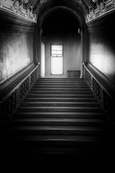 Fekete Fehér Lépcső Dózse Palotában Velence Olaszország — Stock Fotó