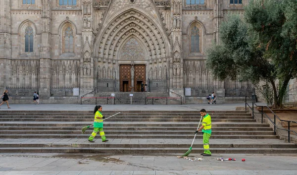 Catedral Santa Creu Dans Quartier Barri Gotic Barcelone Catalogne Espagne — Photo
