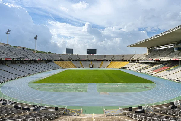 Den Tidigare Olympiastadion Estadi Olimpic Lluis Companys Barcelona Katalonien Spanien Stockbild