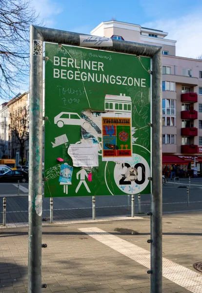 Информационный Знак Зона Встреч Ноллендорфплац Берлин Германия — стоковое фото