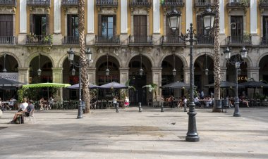 Placa Reial, Barri Gotic, Gotik Mahalle, Barselona, Katalonya, İspanya