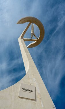Olimpiyat Parkı, Montjuic, Barcelona, İspanya 'daki Torre Telefon veya Montjuic Tower,