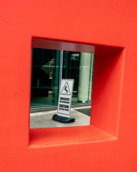 Information Sign Caution Danger Slipping Berlin Germany — Stock Photo, Image