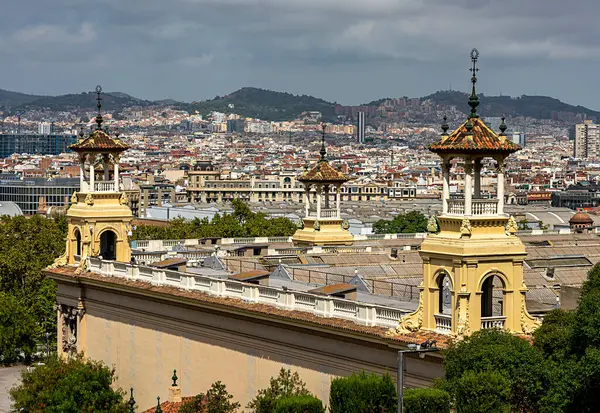 Panoramiczny Widok Plaza Espana Centrum Miasta Barcelona Katalonia Hiszpania — Zdjęcie stockowe