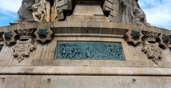 詳細写真 Mirador Colom Pestal Columbus Monument バルセロナ カタルーニャ スペイン — ストック写真
