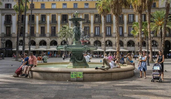 Placa Reial Barri Gotic Bairro Gótico Barcelona Catalunha Espanha — Fotografia de Stock