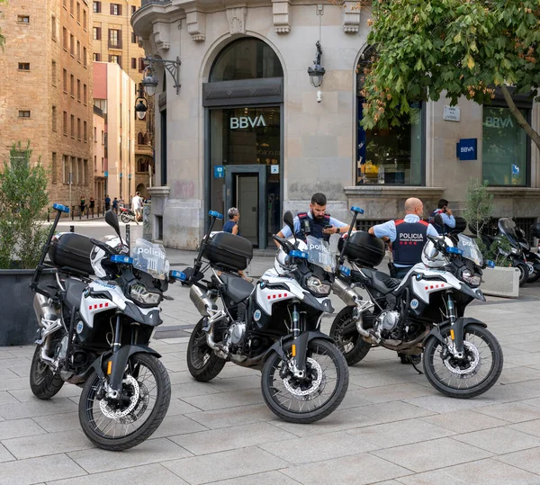 stock image Police patrol the streets of Barcelona, Catalonia, Spain