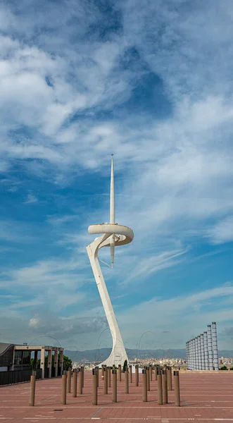 Torre Telefonica Oder Montjuic Tower Olympischen Park Montjuic Barcelona Spanien — Stockfoto