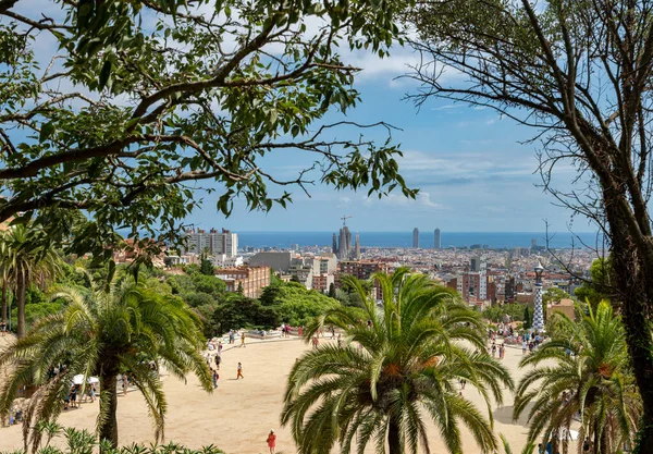 Parque Güell Diseñado Por Antoni Gaudí Barcelona Cataluña España —  Fotos de Stock