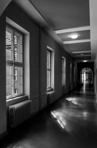 Fekete Fehér Fotózás Lépcsőház Városházán Spandau Berlin Németország — Stock Fotó