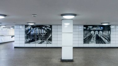 S Bahnhof Anhalter Bahnhof, yeraltı, Berlin, Almanya