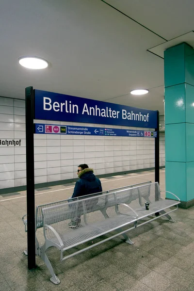 Bahnhof Anhalter Bahnhof Ondergrondse Berlijn Duitsland — Stockfoto
