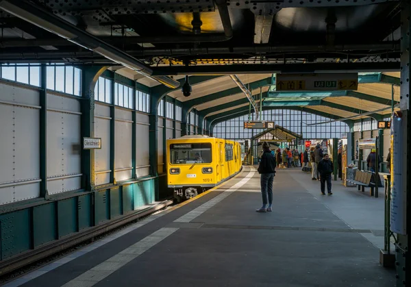 stock image above-ground subway station Gleisdreieck, Friedrichshain-Kreuzberg, Berlin, Germany