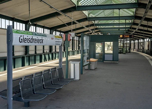 Estação Metrô Acima Solo Gleisdreieck Friedrichshain Kreuzberg Berlim Alemanha — Fotografia de Stock