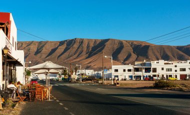 white villa in the black volcanic landscape, Lanzarote, Canary Islands, Spain