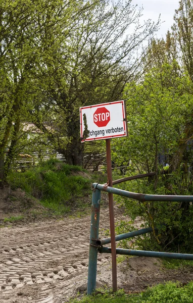 Stop Žádný Průchod Farmu Berlín Německo — Stock fotografie