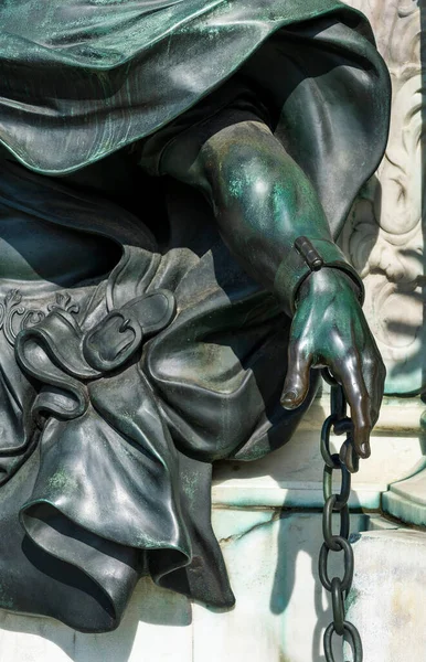 Detail Photo Chained Warriors Base Equestrian Statue Frederick William Brandenburg — Stock Photo, Image