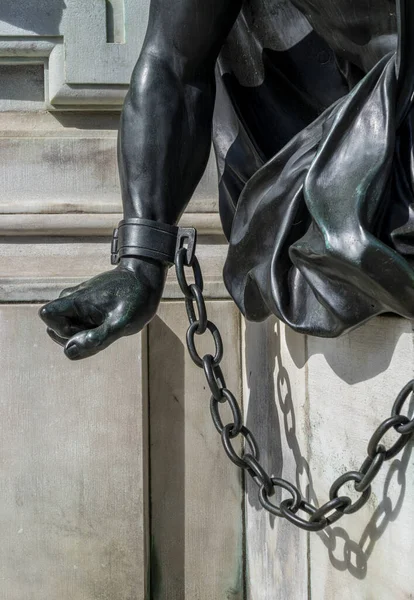 Detail Photo Chained Warriors Base Equestrian Statue Frederick William Brandenburg — Stock Photo, Image