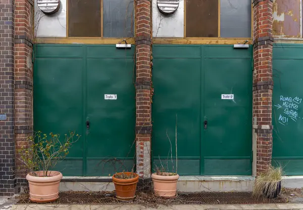 stock image Hall doors at a former transformer station, Berlin, Germany