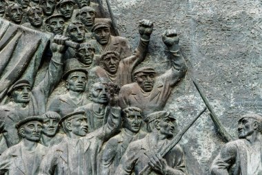 Ayrıntılı fotoğraf, Karl Liebknecht 'in cumhuriyet, Schlossplatz, Berlin ve Almanya' yı ilan edişinin anısına.