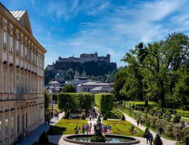 Salzburg, Austria, May 18, 2024, Architecture in Mirabell Palace, with Mirabell Gardens, Pegasus Fountain and Bird House, Salzburg, Austria clipart