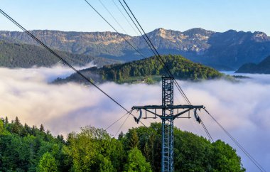 Almanya 'nın Bavyera eyaletinin Berchtesgaden kasabasında sabah sisi