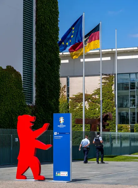 stock image on the sidelines of the European Football Championship 2024, fan mile and closures around the Brandenburg Gate, Berlin, Germany