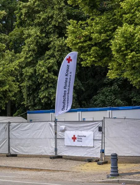 stock image on the sidelines of the European Football Championship 2024, fan mile and closures around the Brandenburg Gate, Berlin, Germany