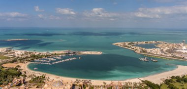 Abu Dabi, Birleşik Arap Emirlikleri, BAE, Batı Asya 'daki muhteşem binaların manzarası