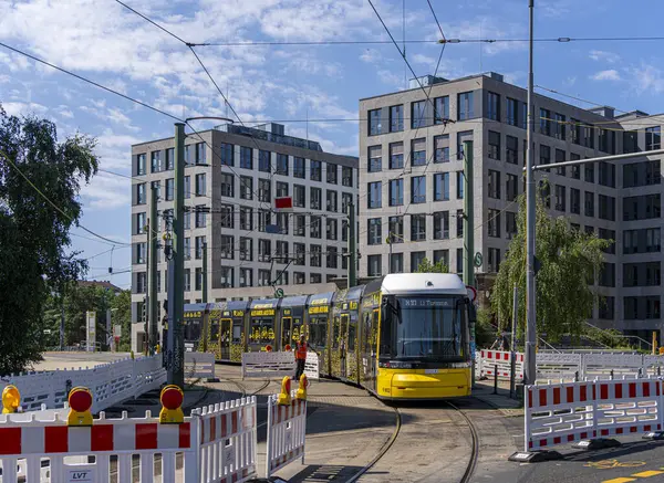 stock image Construction work on the tram connection at Berlin Nordbahnhof, Berlin, Germany